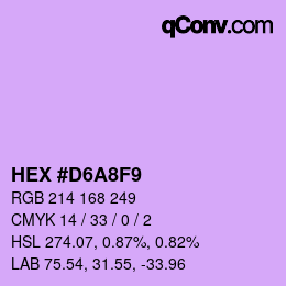 カラーコード: HEX #D6A8F9 | qconv.com