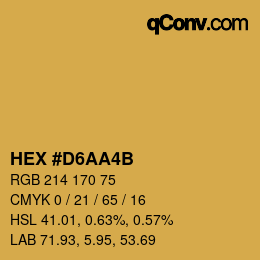 Code couleur: HEX #D6AA4B | qconv.com
