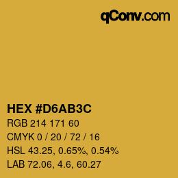 Color code: HEX #D6AB3C | qconv.com