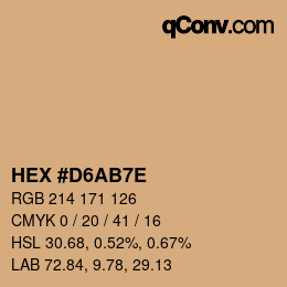 Color code: HEX #D6AB7E | qconv.com
