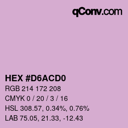 カラーコード: HEX #D6ACD0 | qconv.com