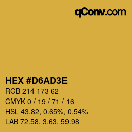 Color code: HEX #D6AD3E | qconv.com