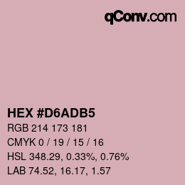 カラーコード: HEX #D6ADB5 | qconv.com