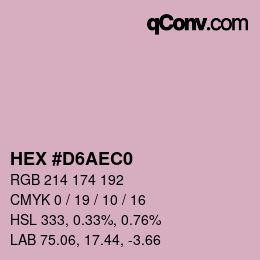 Código de color: HEX #D6AEC0 | qconv.com