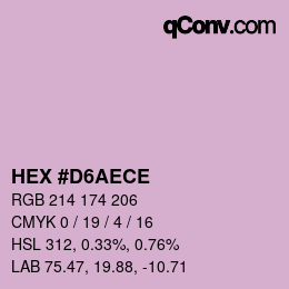 Color code: HEX #D6AECE | qconv.com