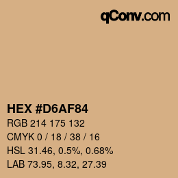 カラーコード: HEX #D6AF84 | qconv.com