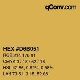 Color code: HEX #D6B051 | qconv.com