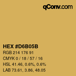 Color code: HEX #D6B05B | qconv.com