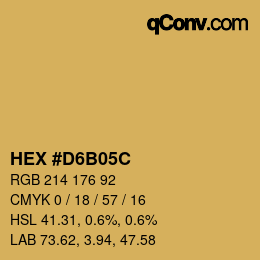 颜色代码: HEX #D6B05C | qconv.com