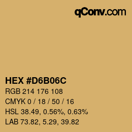 Color code: HEX #D6B06C | qconv.com