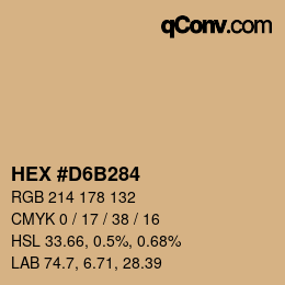 Código de color: HEX #D6B284 | qconv.com