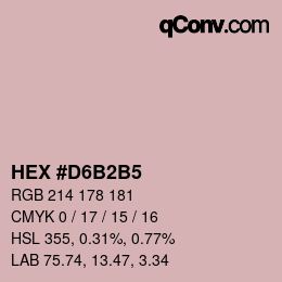 カラーコード: HEX #D6B2B5 | qconv.com
