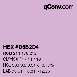 カラーコード: HEX #D6B2D4 | qconv.com