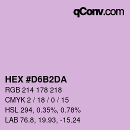 カラーコード: HEX #D6B2DA | qconv.com