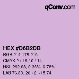 カラーコード: HEX #D6B2DB | qconv.com