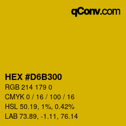 Color code: HEX #D6B300 | qconv.com