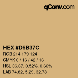 Color code: HEX #D6B37C | qconv.com