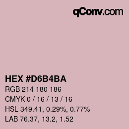 カラーコード: HEX #D6B4BA | qconv.com