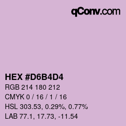 Color code: HEX #D6B4D4 | qconv.com