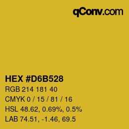 Color code: HEX #D6B528 | qconv.com