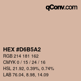 Farbcode: HEX #D6B5A2 | qconv.com