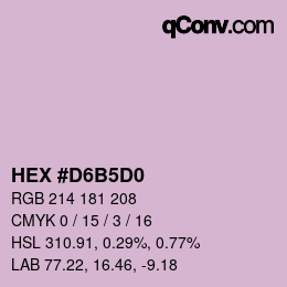 カラーコード: HEX #D6B5D0 | qconv.com