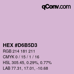颜色代码: HEX #D6B5D3 | qconv.com