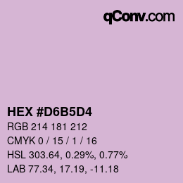 カラーコード: HEX #D6B5D4 | qconv.com