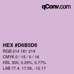 カラーコード: HEX #D6B5D6 | qconv.com