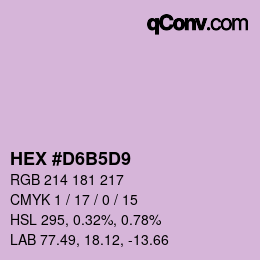 颜色代码: HEX #D6B5D9 | qconv.com
