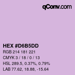 カラーコード: HEX #D6B5DD | qconv.com