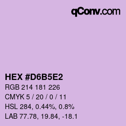 Código de color: HEX #D6B5E2 | qconv.com