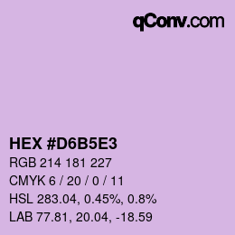 Farbcode: HEX #D6B5E3 | qconv.com