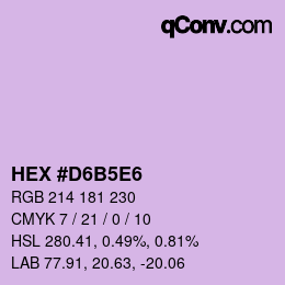 Color code: HEX #D6B5E6 | qconv.com