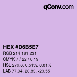 Farbcode: HEX #D6B5E7 | qconv.com