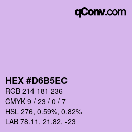 カラーコード: HEX #D6B5EC | qconv.com