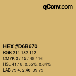 Farbcode: HEX #D6B670 | qconv.com
