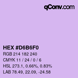 Color code: HEX #D6B6F0 | qconv.com