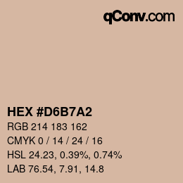 カラーコード: HEX #D6B7A2 | qconv.com
