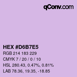 Color code: HEX #D6B7E5 | qconv.com