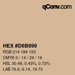 颜色代码: HEX #D6B899 | qconv.com