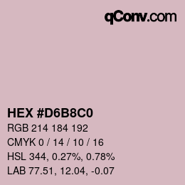 カラーコード: HEX #D6B8C0 | qconv.com