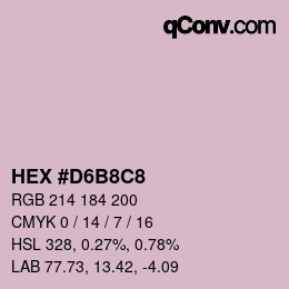 颜色代码: HEX #D6B8C8 | qconv.com