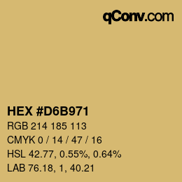 颜色代码: HEX #D6B971 | qconv.com