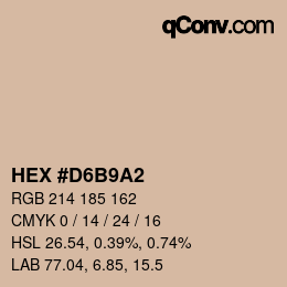 カラーコード: HEX #D6B9A2 | qconv.com