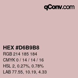 Color code: HEX #D6B9B8 | qconv.com