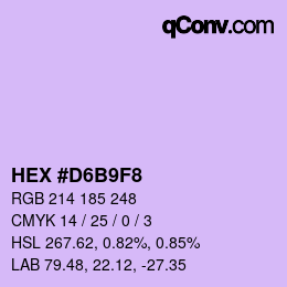 Color code: HEX #D6B9F8 | qconv.com