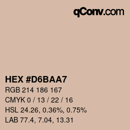 Color code: HEX #D6BAA7 | qconv.com