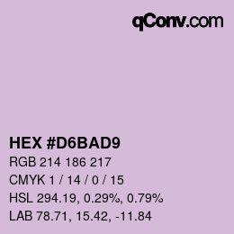 Farbcode: HEX #D6BAD9 | qconv.com