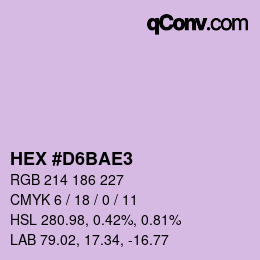 Color code: HEX #D6BAE3 | qconv.com